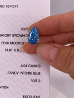 Pear Cut Fancy Intense Blue Lab‑Grown Diamond Loose Stone | Multiple Sizes Available, Make Into Finished Fine Jewelry
