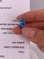 Pear Cut Fancy Intense Blue Lab‑Grown Diamond Loose Stone | Multiple Sizes Available, Make Into Finished Fine Jewelry